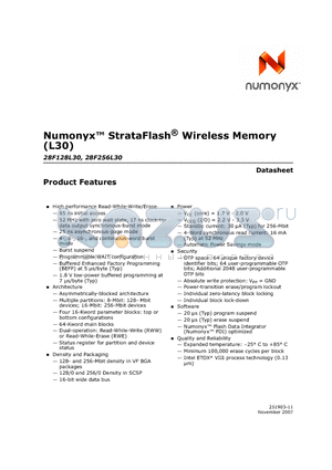 28F128L30 datasheet - StrataFlash^ Wireless Memory