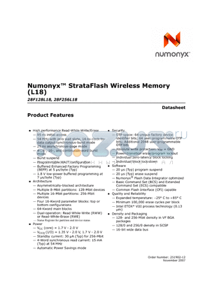 28F128L18 datasheet - StrataFlash Wireless Memory