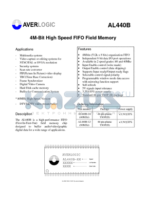 AL440B-12 datasheet - 4M-Bit High Speed FIFO Field Memory