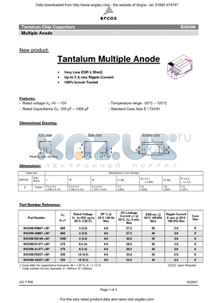 B45396-A1477-50 datasheet - Tantalum Multiple Anode