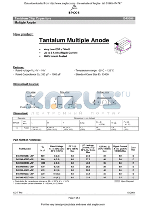 B45396-A2337-50 datasheet - Tantalum Multiple Anode
