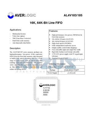 AL4V185 datasheet - 16K, 64K-Bit Line FIFO