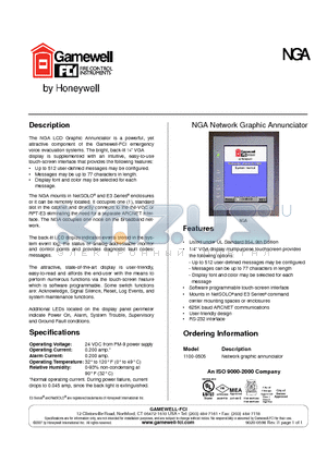 1100-0505 datasheet - Network graphic annunciator