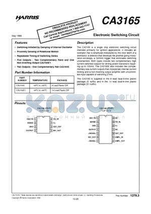CA3165E1 datasheet - Electronic Switching Circuit
