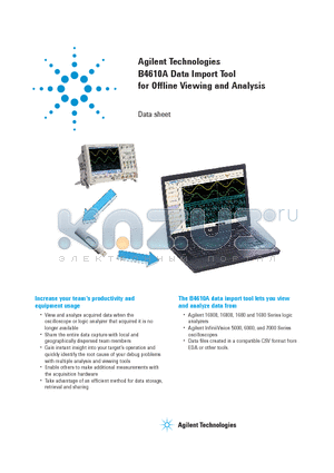 B4610A datasheet - Data Import Tool for Offline Viewing and Analysis