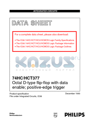 74HC377DB datasheet - Octal D-type flip-flop with data enable; positive-edge trigger