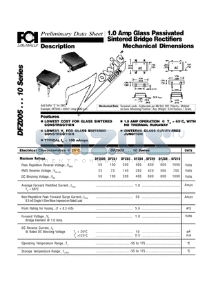 DFZ001 datasheet - 1.0 Amp Glass Passivated Sintered Bridge Rectifiers Mechanical Dimensions