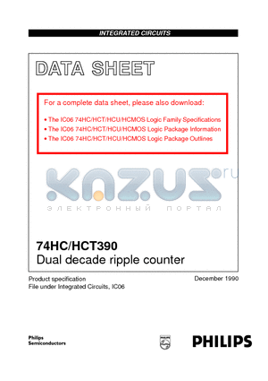 74HC390DB datasheet - Dual decade ripple counter