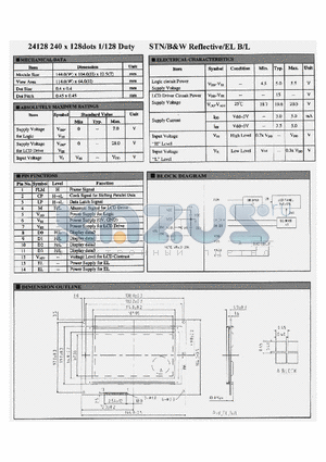 DG-24128 datasheet - 24128 240 X 128DOT 1/128 DUTY