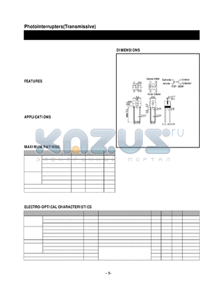DG-290 datasheet - Photointerrupters(Transmissive)