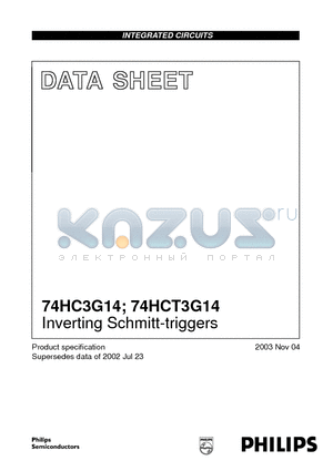 74HC3G14 datasheet - Inverting Schmitt-triggers