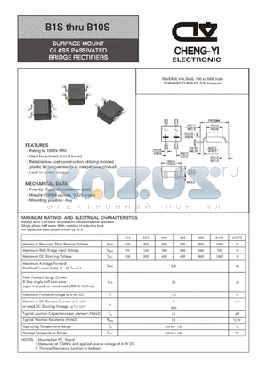 B4S datasheet - SURFACE MOUNT GLASS PASSIVATED BRIDGE RECTIFIERS