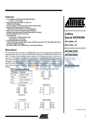 AT24C32C datasheet - 2-Wire Serial EEPROM