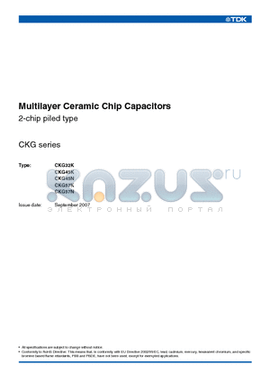 CKG45KX7R1H475M datasheet - Multilayer Ceramic Chip Capacitors