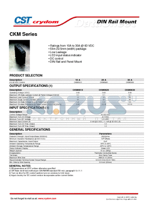 CKM datasheet - DIN Rail Mount