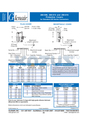 290-009S10 datasheet - Protective Covers