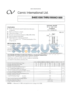 B500C1500 datasheet - B40C1500 THRU B500C1500