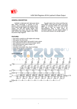 74HC595 datasheet - 8-Bit Shift Registers W ith Latched 3-State Output