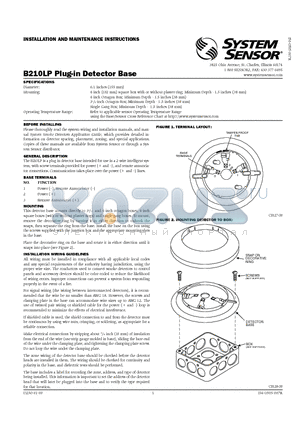 B501BH datasheet - Low-Profile Intelligent Combination Smoke Detector