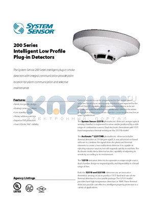 B501BH datasheet - Intelligent Low Profile Plug-in Detectors