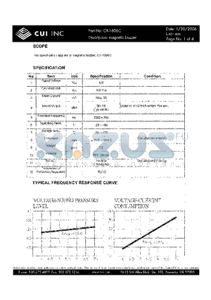 CX-1606C datasheet - Magnetic buzzer