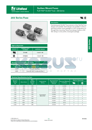 0203001.URG datasheet - 203 Series Fuse
