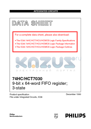 74HC7030 datasheet - 9-bit x 64-word FIFO register; 3-state
