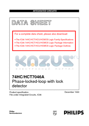 74HC7046A datasheet - Phase-locked-loop with lock detector