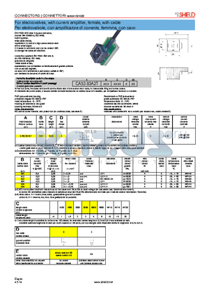 CA5383A2T datasheet - For electrovalves, with current amplifier, female, with cable