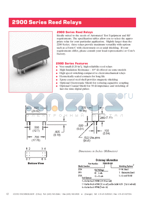 2904-05-121 datasheet - Reed Relays