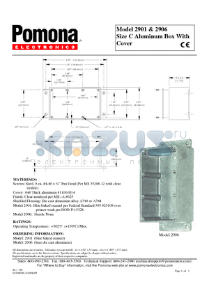 2906 datasheet - Size C Aluminum Box With Cover