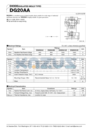 DG20AA80 datasheet - DIODE(ISOLATED MOLD TYPE)