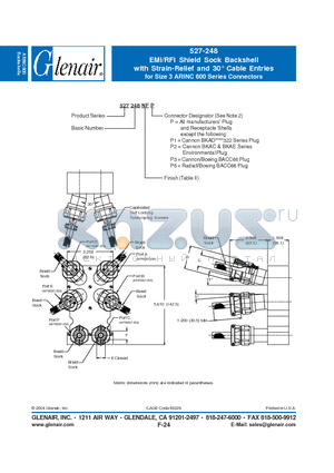 527248BP datasheet - EMI/RFI Shield Sock Backshell with Strain-Relief and 30 Cable Entries