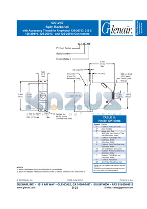 527297B datasheet - Split Backshell