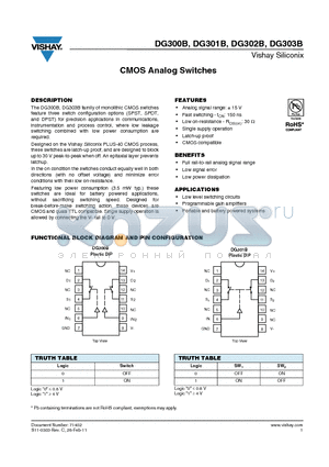 DG300BDJ-E3 datasheet - CMOS Analog Switches