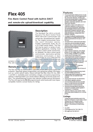 CAC-5F datasheet - Fire Alarm Control Panel with built-in DACT and remote-site upload/download capability