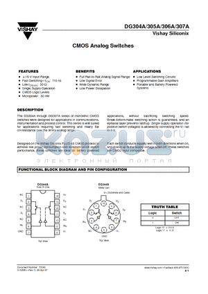 DG304ACJ datasheet - CMOS Analog Switches