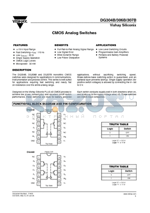 DG304B_08 datasheet - CMOS Analog Switches