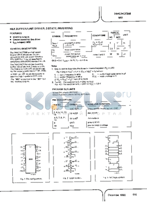 74HCT368 datasheet - HEX BUFFER / LINE DRIVER 3-STATE INVERTING