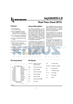 BQ3285EDSS datasheet - Real-Time Clock (RTC)