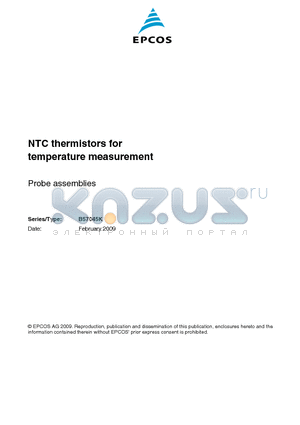 B57045K datasheet - NTC thermistors for temperature measurement