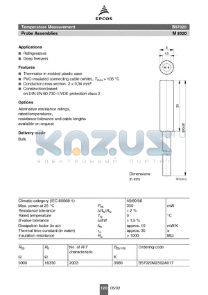 B57020M2502A017 datasheet - Probe Assemblies