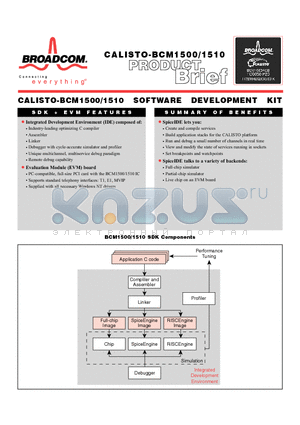 CALISTO-BCM1500 datasheet - SOFTWARE DEVELOPMENT KIT