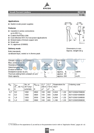 B57153S0150M000 datasheet - Switch-mode power supplies