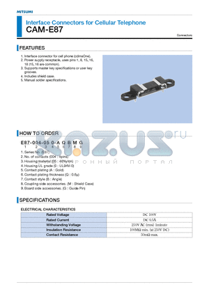 CAM-E87 datasheet - Interface Connectors for Cellular Telephone