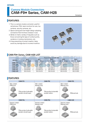 CAM-F92 datasheet - Camera Module Connectors