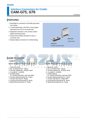 CAM-G76 datasheet - Interface Connectors for Cradle