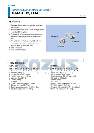 CAM-G93 datasheet - Interface Connectors for Cradle