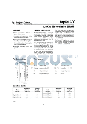 BQ4011MA-120 datasheet - 128Kx8 Nonvolatile SRAM