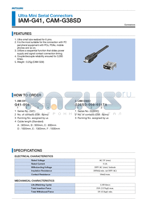 CAM-G38SD datasheet - Ultra Mini Serial Connectors